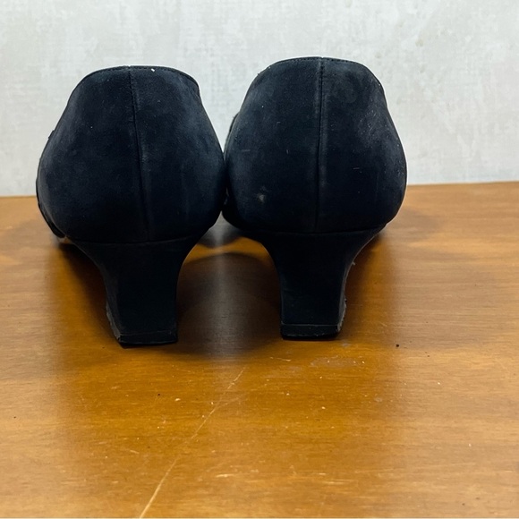 Madeline Stuart Blue Suede Heels with Decorative Cutouts - Picture 4 of 10